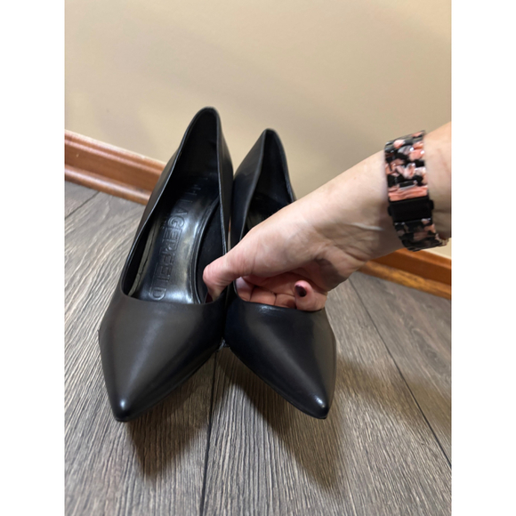 Karl Lagerfeld Paris Stiletto Heels Pointed Toe Leather Black Women's 10M/41B - Picture 4 of 12